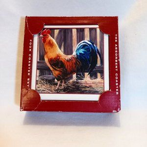 AbsorbaStone Rooster Coaster Set
